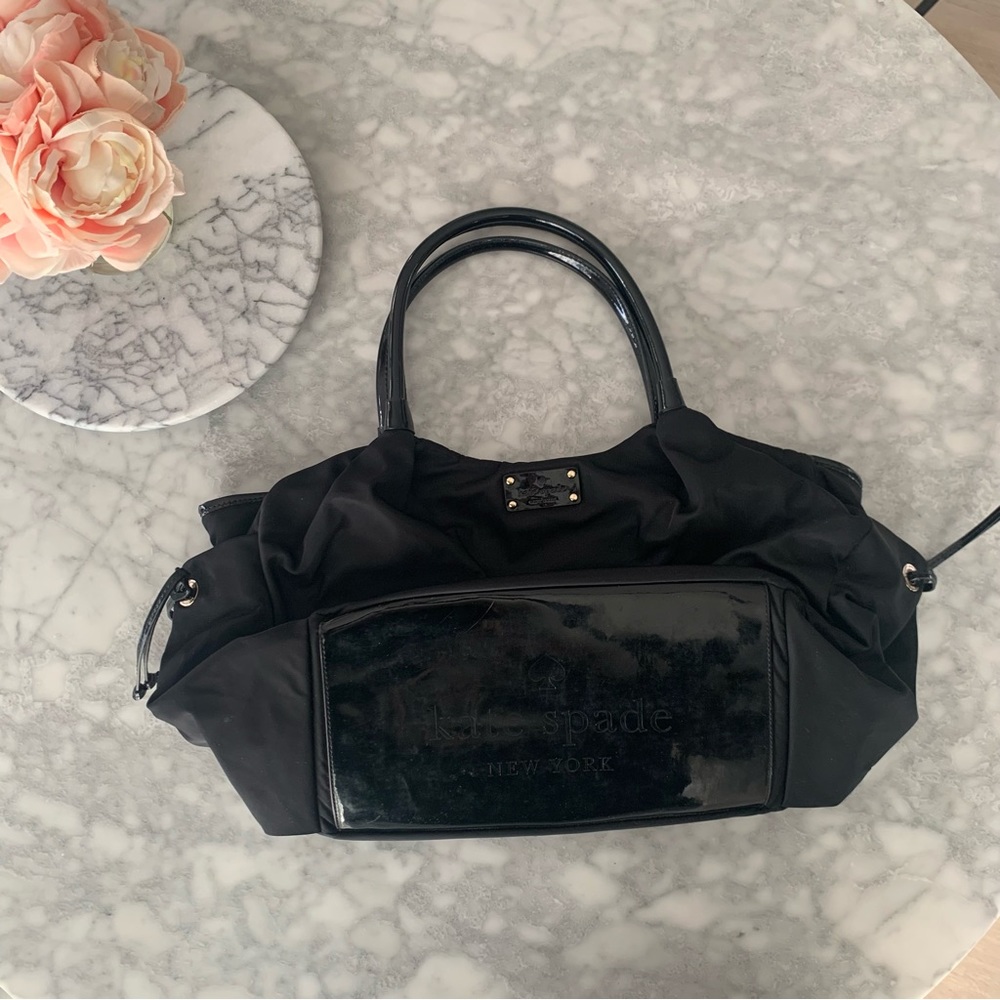 Kate Spade Stevie Black and Green Diaper Bag